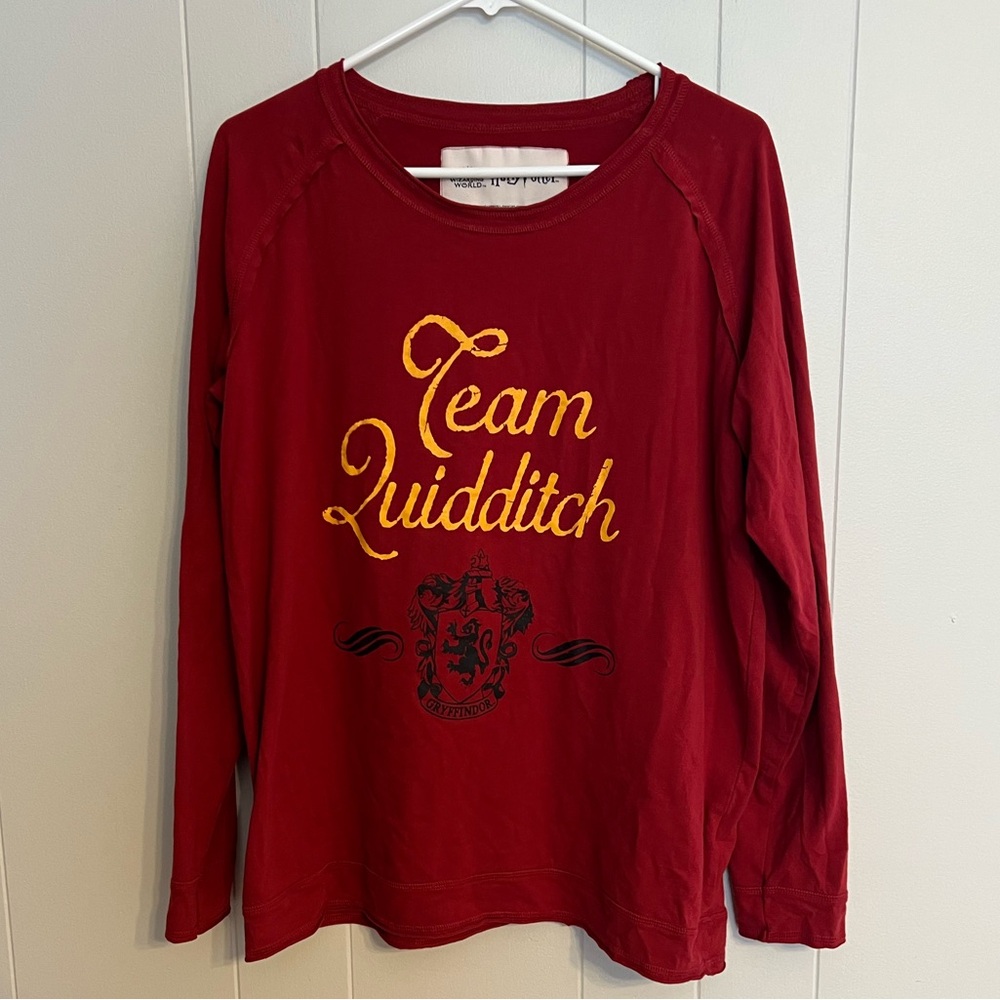 Harry Potter Team Quidditch Long Sleeve‎ Red Shirt Sz. L